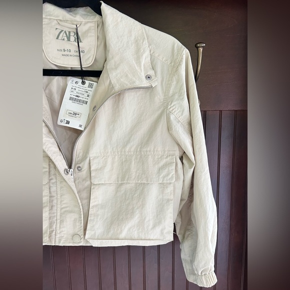 NWT ZARA Kids Lightweight Utility Cargo Jacket Neutral Layer Casual | Size 9-10 - Picture 5 of 14
